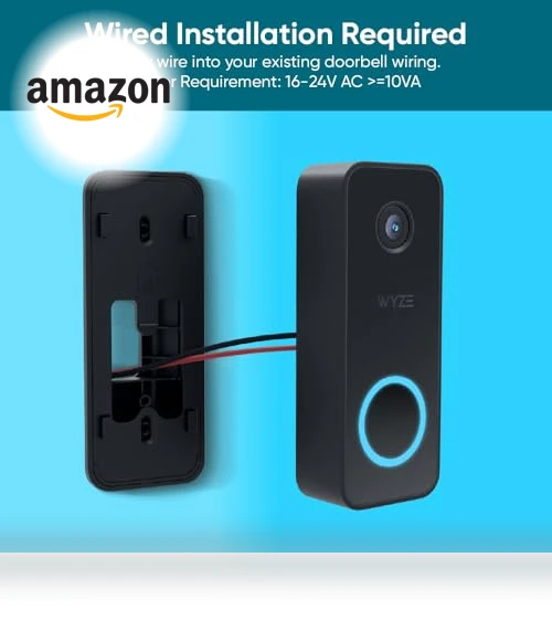 Video Doorbell with Two-Way Audio, 2K Video, Color Night Vision — Kits, Wyze