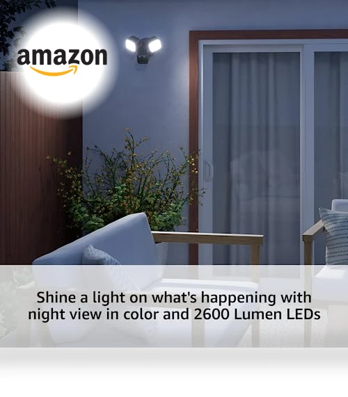 Wired Floodlight Camera - Smart security camera with 2600 lumens, HD live view, motion detection, built-in siren — Smart Home Security, Blink