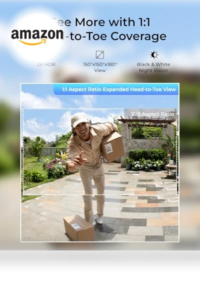 2K Wireless Video Doorbell Camera with Head-to-Toe View — Smart Home Security, Reolink