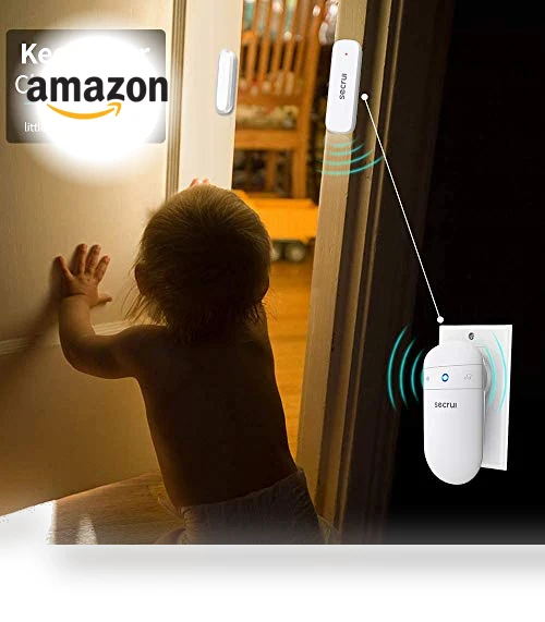 Wireless Door Open Sensor Chime with Adjustable Volume, 400ft Range, 52 Chimes — Chimes, SECRUI