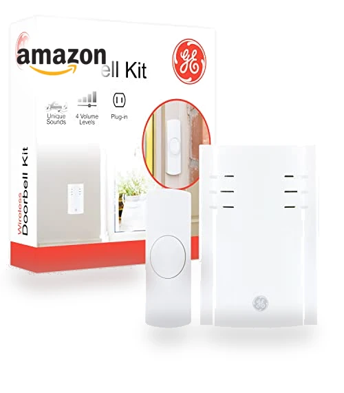 Wireless Doorbell Kit with Plug-In Receiver, 2 Melodies, 150 Ft Range — Push Buttons, GE