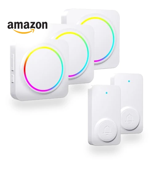 Wireless Doorbell Kit with 3 Receivers & 2 Buttons, 1000ft Range, 32 Melodies — Kits, PHYSEN