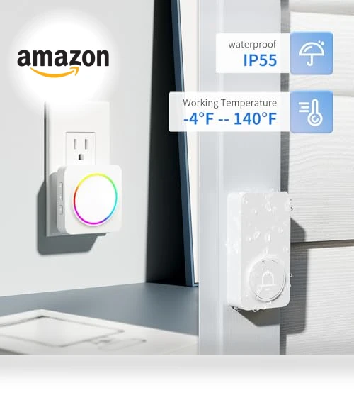 Wireless Doorbell Kit with 3 Receivers & 2 Buttons, 1000ft Range, 32 Melodies — Kits, PHYSEN