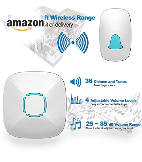 Waterproof Wireless Doorbell Chime Kit with 36 Chimes, Adjustable Volume, 1000ft Range — Kits, Lovin Product