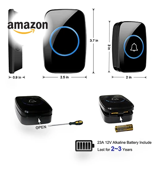 Waterproof Wireless Doorbell Kit with 1000ft Range — Kits, Full House