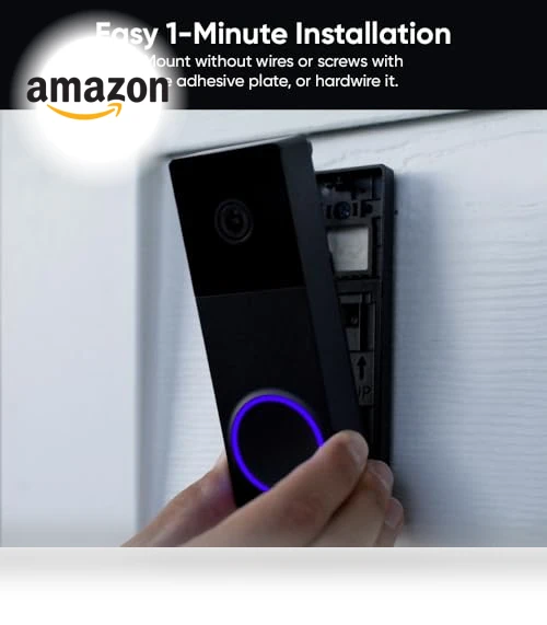 Wireless Duo Cam Video Doorbell with Chime, 2K Full HD, Color Night Vision — Smart Home Security, Wyze