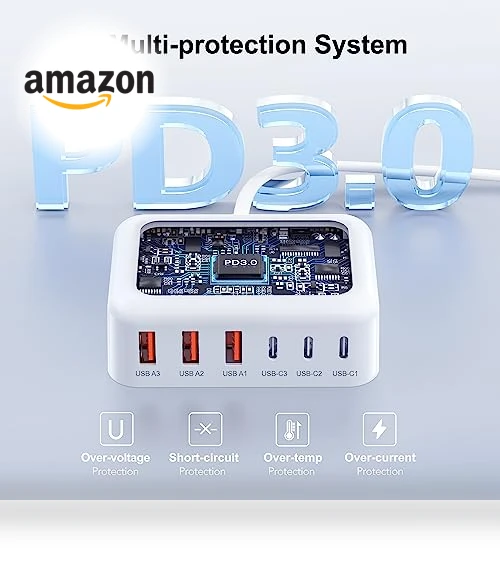 100W GaN 6 Port USB C Fast Charger Station — Power Hubs, BREEKET
