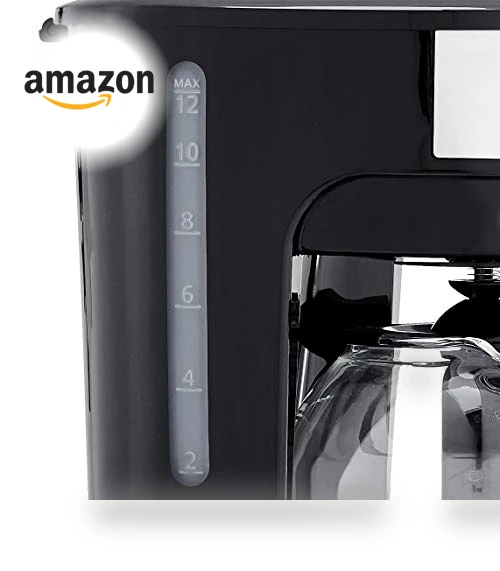 12-Cup Coffee Maker with Reusable Filter, Black & Stainless Steel — Coffee Makers, Amazon Basics