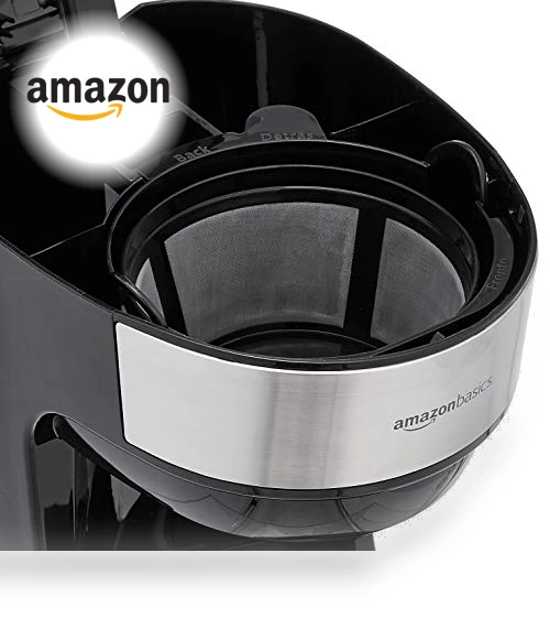 12-Cup Coffee Maker with Reusable Filter, Black & Stainless Steel — Coffee Makers, Amazon Basics