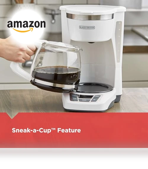 12-Cup Digital Coffee Maker, Programmable, Washable Basket Filter, Auto Brew — Coffee & Espresso Combos, BLACK+DECKER
