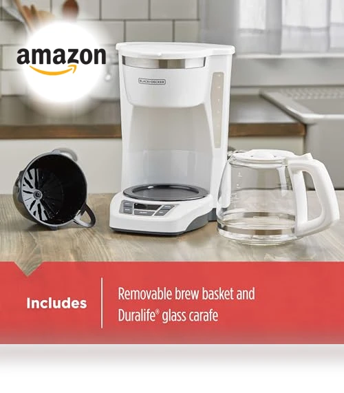 12-Cup Digital Coffee Maker, Programmable, Washable Basket Filter, Auto Brew — Coffee & Espresso Combos, BLACK+DECKER