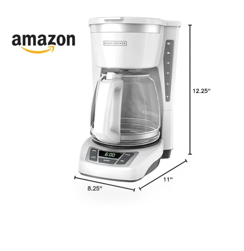 12-Cup Digital Coffee Maker, Programmable, Washable Basket Filter, Auto Brew — Coffee & Espresso Combos, BLACK+DECKER