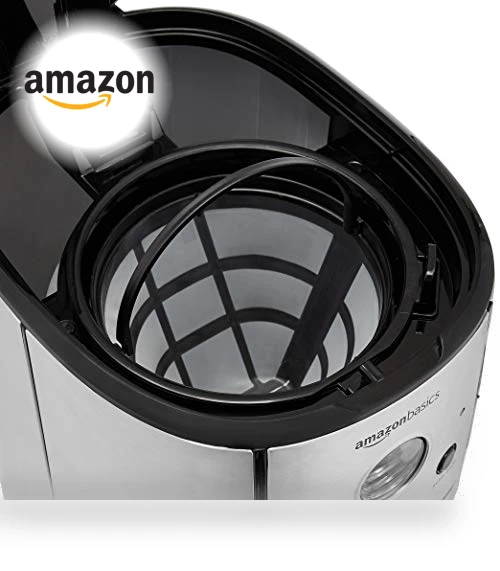 Drip Coffee Maker 12 Cup with Carafe and Reusable Filter, Stainless Steel — Coffee Makers, Amazon Basics