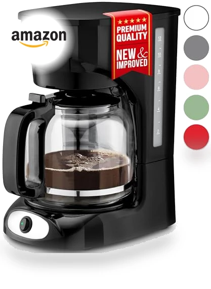 12-Cup Drip Coffee Maker with Borosilicate Carafe and Auto-Off — Carafes & Pitchers, MUELLERHOME