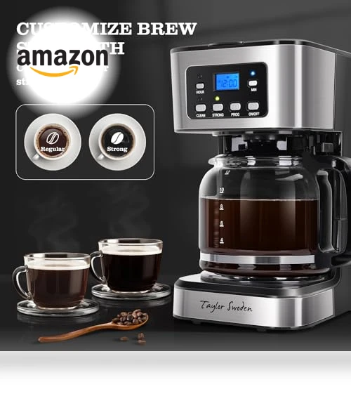 12-Cup Programmable Coffee Maker with Strength Brew Options — Coffee & Espresso Combos, Taylor Swoden