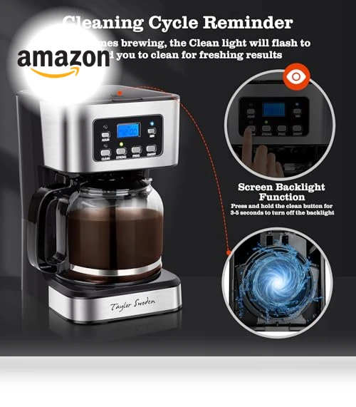 12-Cup Programmable Coffee Maker with Strength Brew Options — Coffee & Espresso Combos, Taylor Swoden
