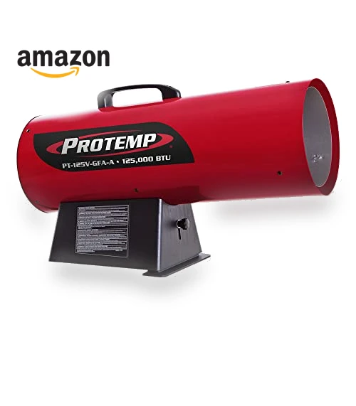 125,000 BTU Propane Forced Air Heater for Large Spaces — Portable Propane Heaters, Pro-Temp