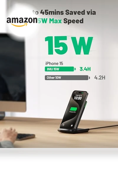15W Fast Qi-Certified Wireless Charging Station with Adaptive Light — Charging Solutions, INIU