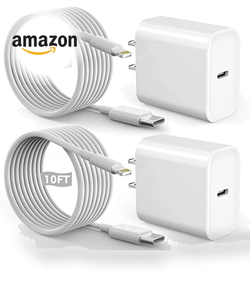 Fast iPhone Charger 2-Pack with 10FT Lightning Cable — Lightning, GOOD EVER TRADING LTD