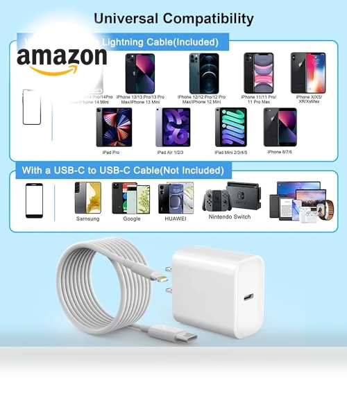 Fast iPhone Charger 2-Pack with 10FT Lightning Cable — Lightning, GOOD EVER TRADING LTD