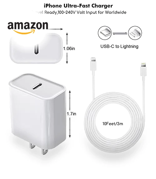 Fast iPhone Charger 2-Pack with 10FT Lightning Cable — Lightning, GOOD EVER TRADING LTD