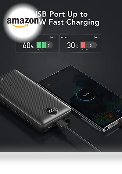 20000mAh Fast Charging Power Bank with Built-in Cables and Wall Plug — Charging Solutions, VRURC