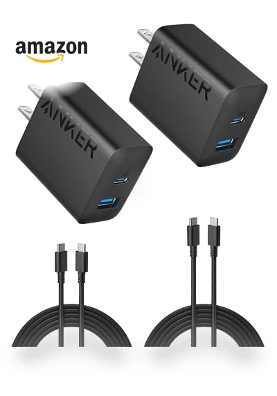 20W Dual Port USB C Charger Block with 5 ft Cable — Charging Solutions, Anker