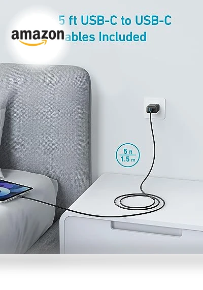 20W Dual Port USB C Charger Block with 5 ft Cable — Charging Solutions, Anker