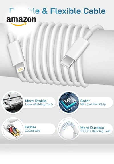 Fast Charging 20W USB-C Block with 6 Ft Cord [3 Pack] — Charging Solutions, Shenzhen Yijiapin Trading Co., Ltd.