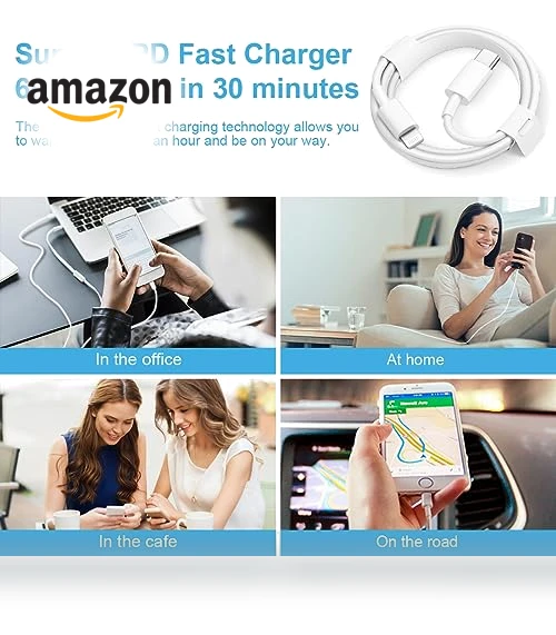 20W USB C Fast Charger with 6FT Cable for iPhone — Charging Solutions, STAMISH
