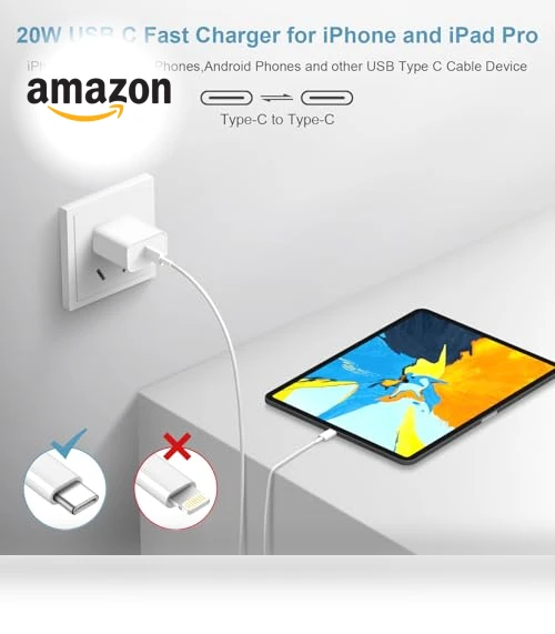 Fast Charging Type C USB C Charger Block with 2 Pack 6FT Cable — Charging Solutions, Shenzhen Dipinle Technology Co., Ltd