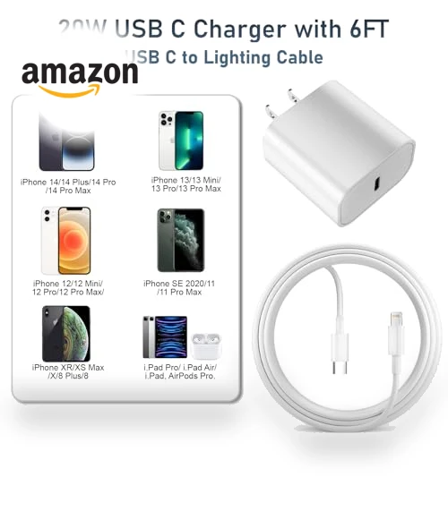 20W Fast Charger for iPhone with 6FT USB C Cable — Charging Solutions, Shenzhen Dipinle Technology Co., Ltd