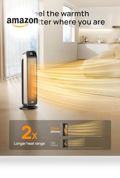 Space Heater for Indoor Use, Fast Electric Heater with Remote and Thermostat — Heater Spare Components, Dreo