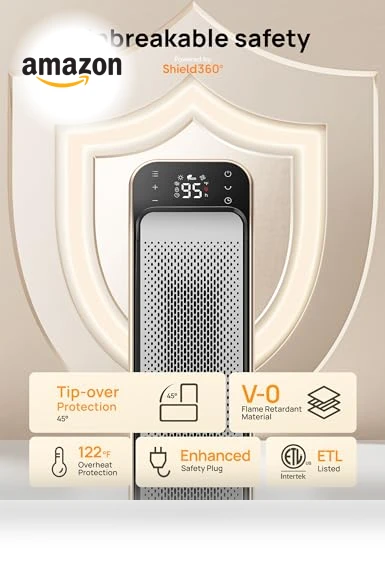 Space Heater for Indoor Use, Fast Electric Heater with Remote and Thermostat — Heater Spare Components, Dreo