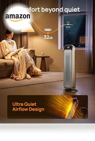 Space Heater for Indoor Use, Fast Electric Heater with Remote and Thermostat — Heater Spare Components, Dreo