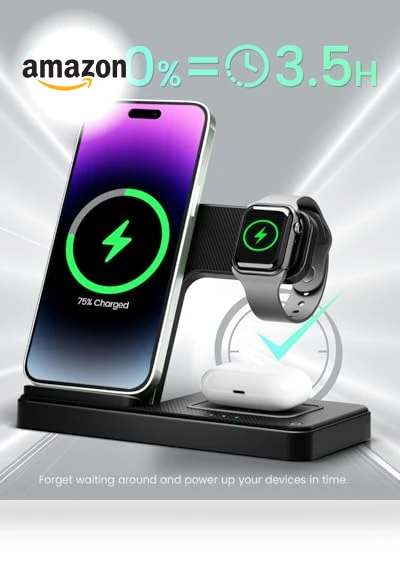 3 in 1 Wireless Charging Station for iPhone, Apple Watch, AirPods — Charging Solutions, GETPALS