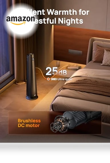 30" Electric Space Heater with Remote, 120° Oscillation, Adjustable Thermostat — Heater Spare Components, Dreo