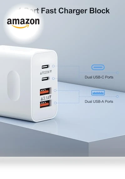 40W 4-Port USB C Wall Charger Block - Fast Charging Dual USBC Power Adapter — Charging Solutions, SHENZHEN OFSPOWER ELECTRONIC TECHNOLOGY CO., LTD.