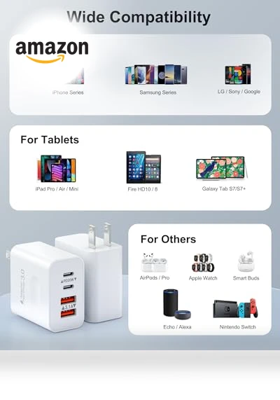 40W 4-Port USB C Wall Charger Block - Fast Charging Dual USBC Power Adapter — Charging Solutions, SHENZHEN OFSPOWER ELECTRONIC TECHNOLOGY CO., LTD.