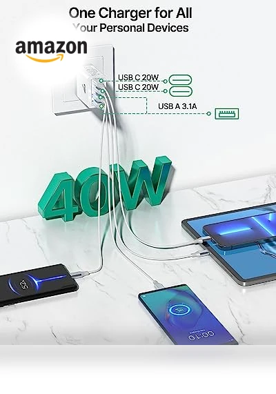 40W Fast USB C Wall Charger Block, 4-Port PD Power Adapter — Charging Solutions, CHONGZHENG (HK)CO. ,LIMITED