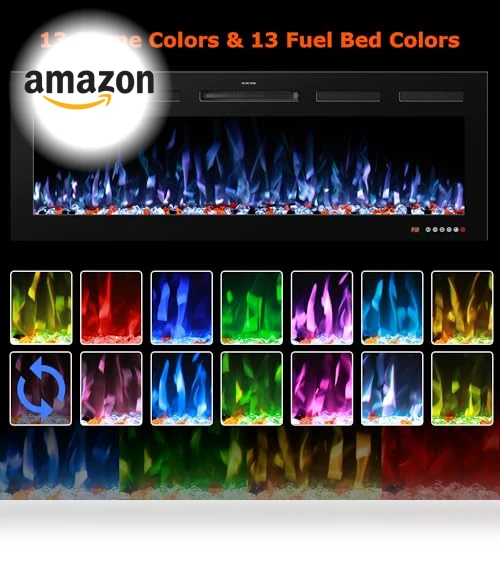 48" Smart Electric Fireplace Insert with Remote, Touch Screen & APP Control — Electric Heating Solutions, VINEMOUNT
