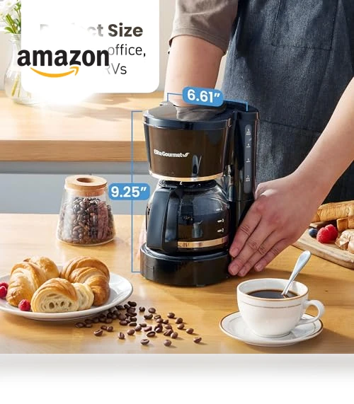Automatic 5-Cup Brew & Drip Coffee Maker with Reusable Filter — Coffee Makers, Elite Gourmet