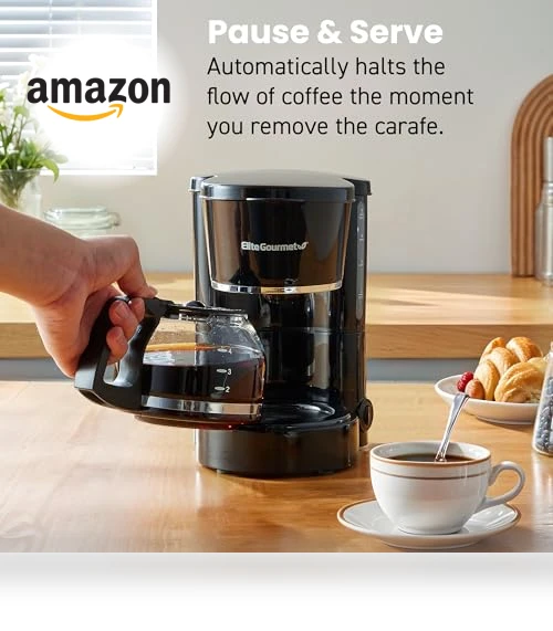 Automatic 5-Cup Brew & Drip Coffee Maker with Reusable Filter — Coffee Makers, Elite Gourmet