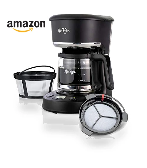 Programmable Coffee Maker, 5 Cups with Auto Pause, Glass Carafe, Compact Design — Coffee Makers, Mr. Coffee