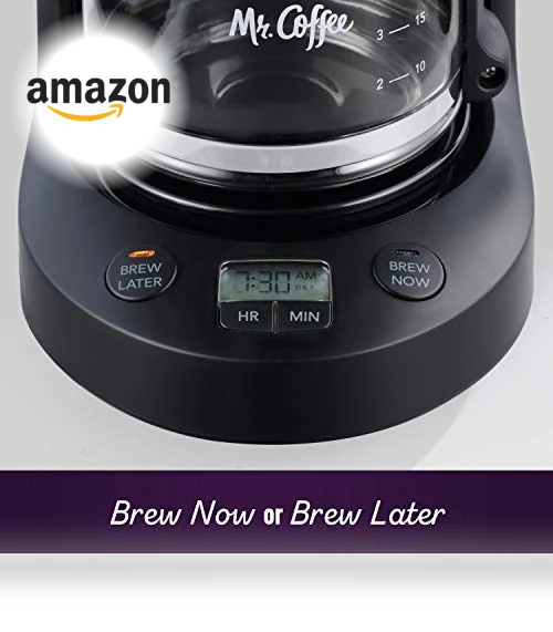Programmable Coffee Maker, 5 Cups with Auto Pause, Glass Carafe, Compact Design — Coffee Makers, Mr. Coffee