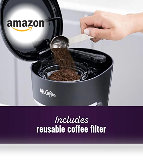 Programmable Coffee Maker, 5 Cups with Auto Pause, Glass Carafe, Compact Design — Coffee Makers, Mr. Coffee
