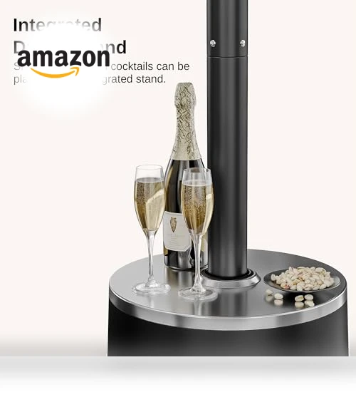 50,000 BTU Patio Heater with Sand Box, Table Design, Outdoor Heater for Home — Fire Glass, EAST OAK