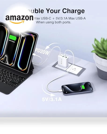 50W 5-Port USB C Wall Charger Fast Charging Block — Charging Solutions, BOVICAS
