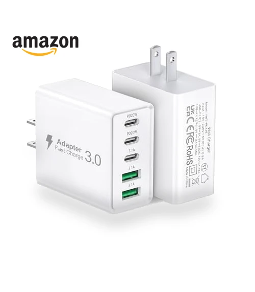 50W 5-Port USB C Wall Charger Brick with Fast Charging — Charging Solutions, Qwinjwin