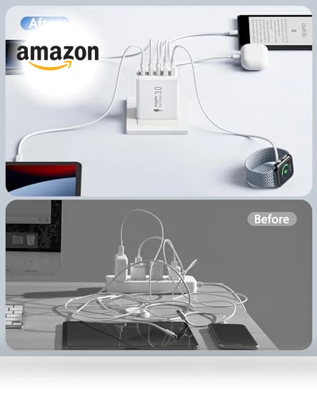 50W 5-Port USB C Wall Charger Brick with Fast Charging — Charging Solutions, Qwinjwin